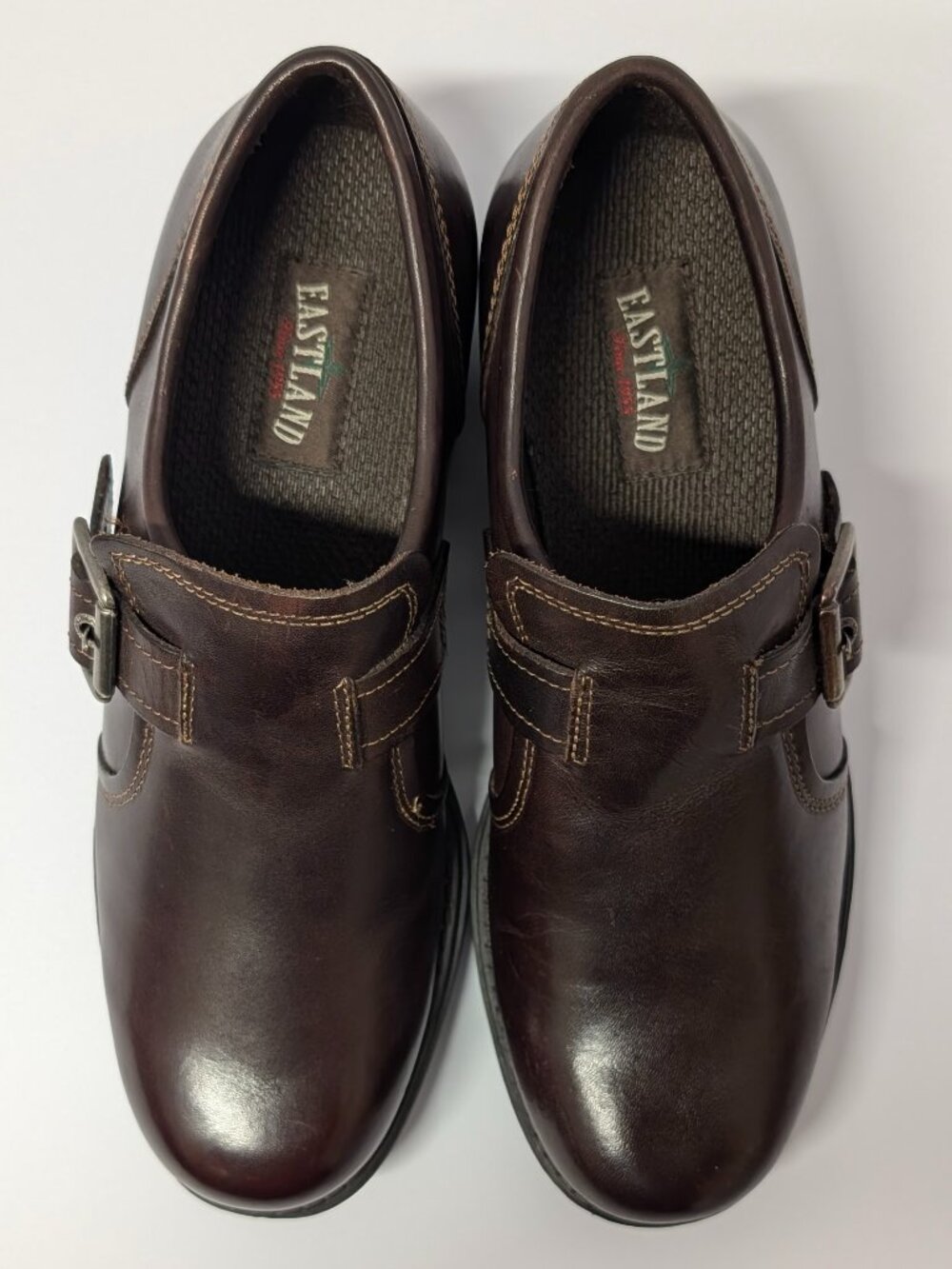 Eastland Open Road Leather Slip-On Dress Shoes in Dark Brown - Picture 3 of 13